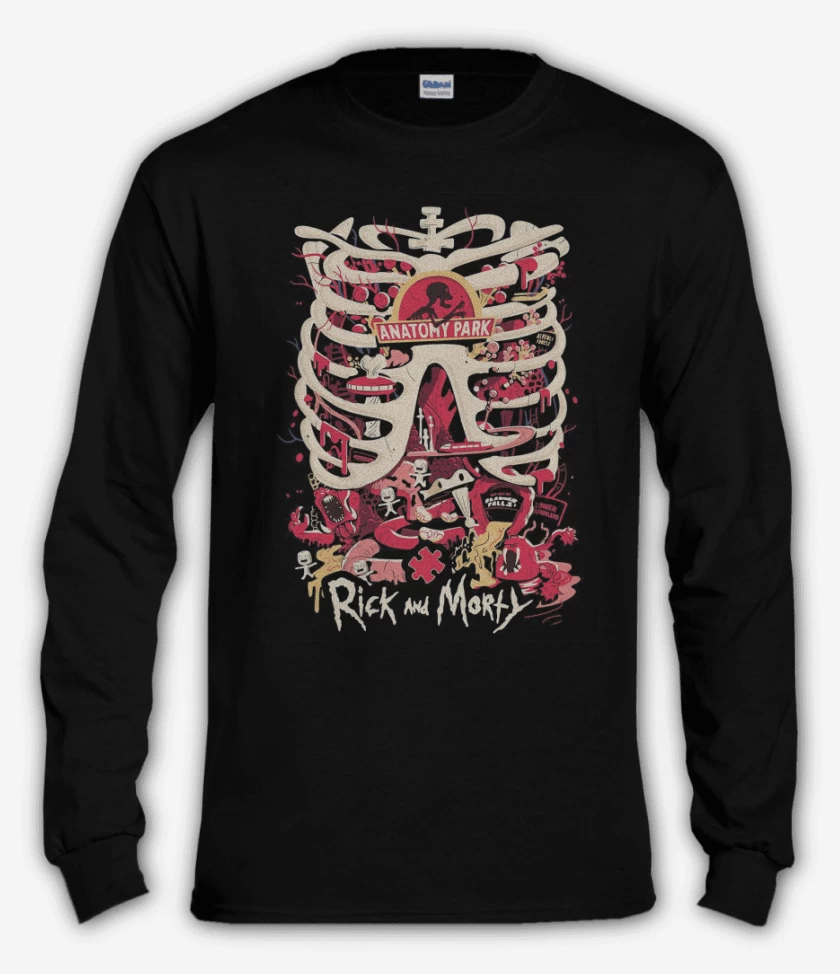 Polera manga larga Negro de anatomy park 2
