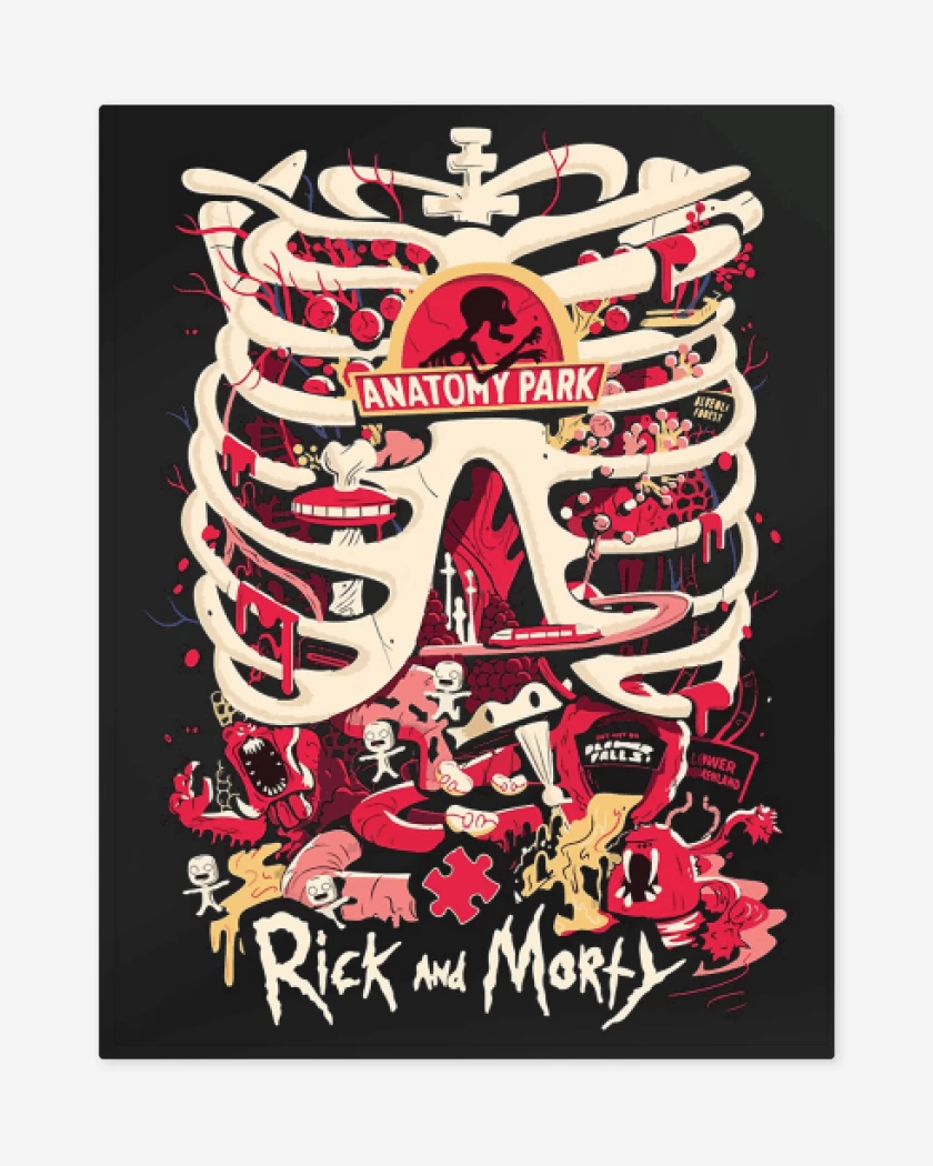 Print metalico Negro de anatomy park 2