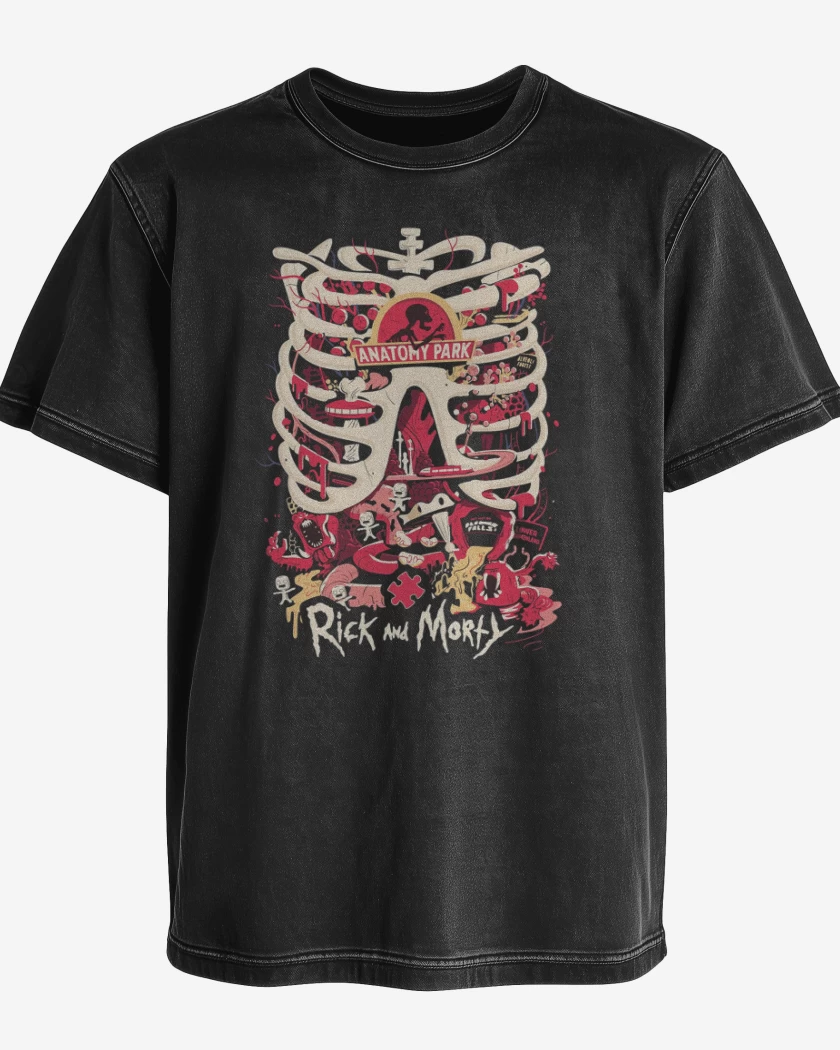 Polera desgastada Negro de anatomy park 2