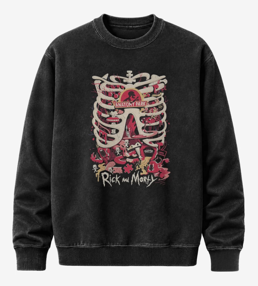 Poleron Polo Acid Wash Negro de anatomy park 2