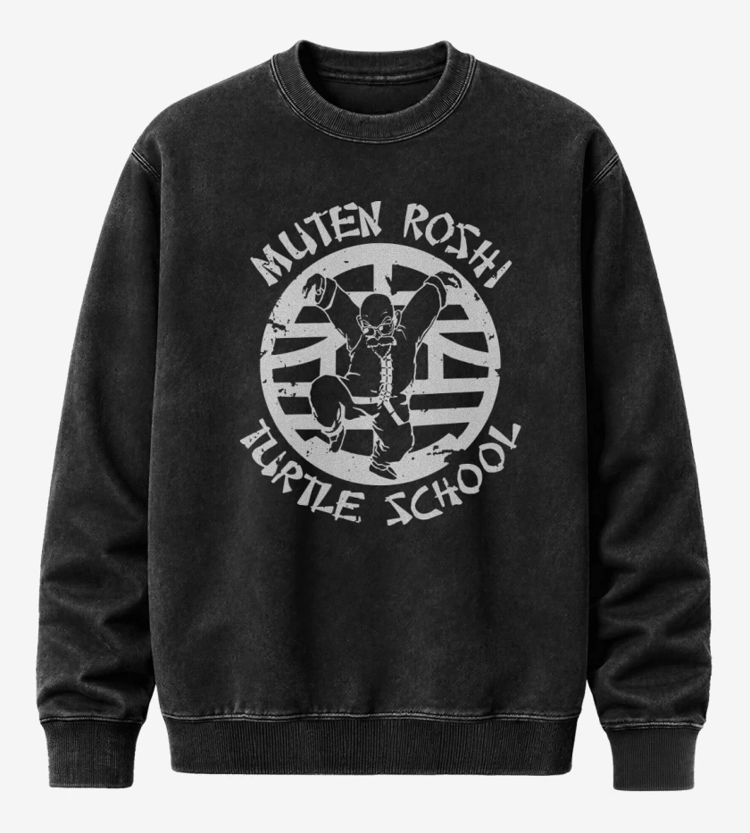 Poleron Polo Acid Wash Negro de Muten roshi
