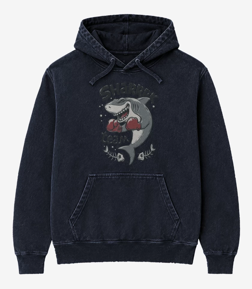 Poleron Canguro Acid Wash Azul Marino de Sharrk