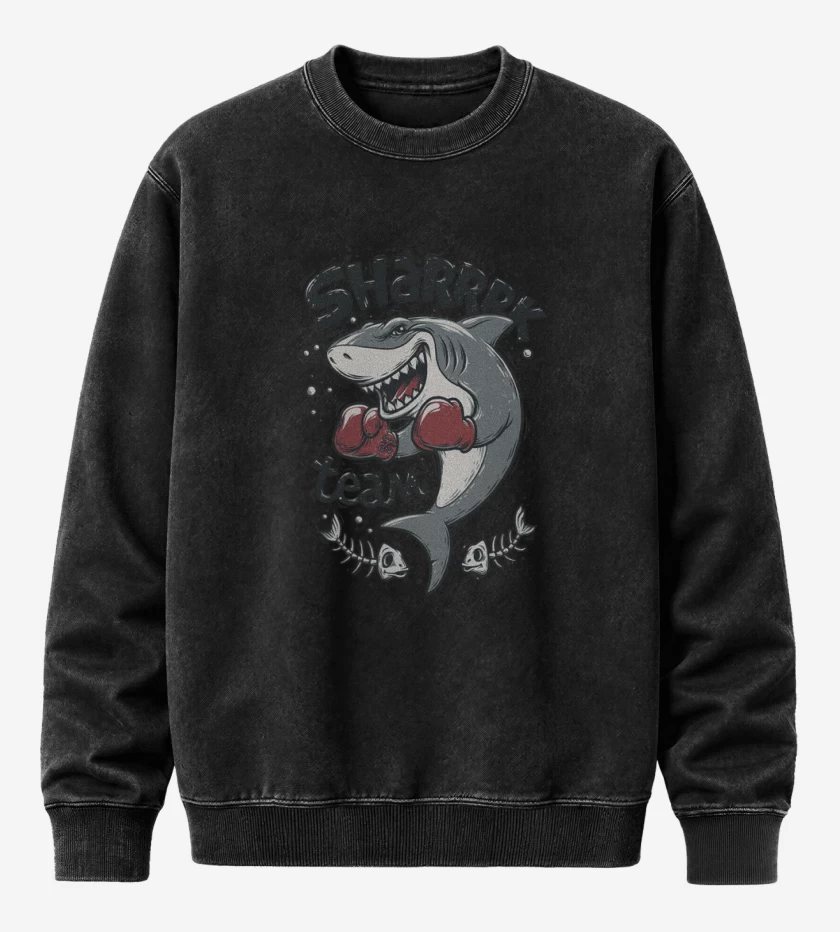 Poleron Polo Acid Wash Negro de Sharrk