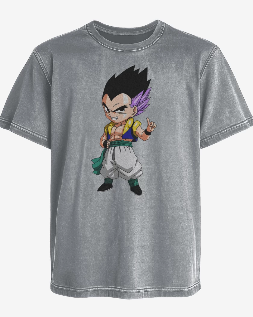 Polera desgastada Gris Melange de Gotenks 