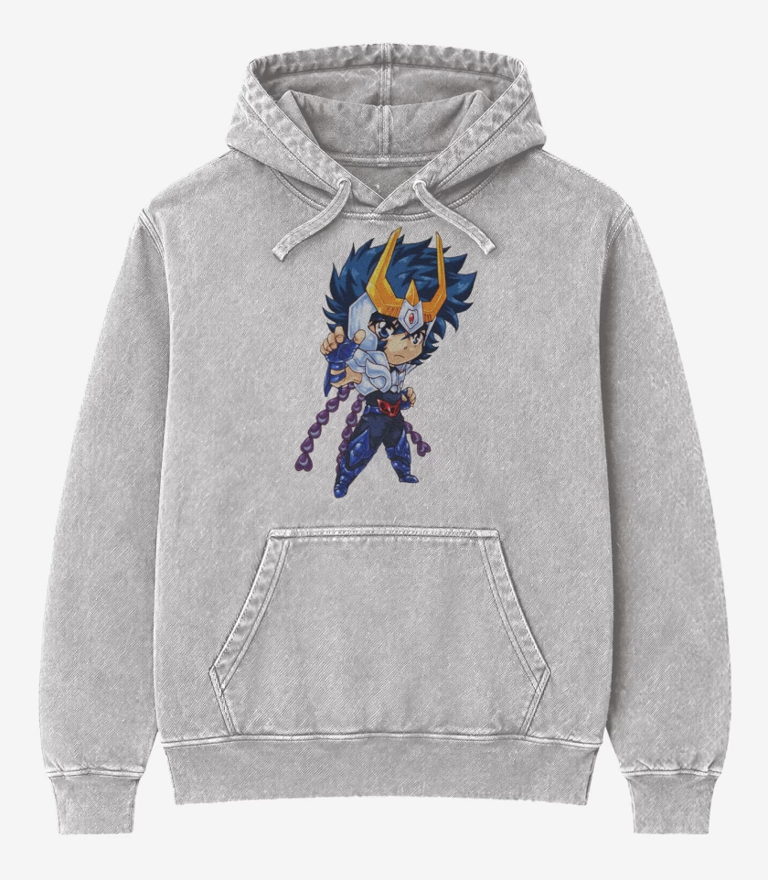 Poleron Canguro Acid Wash Gris Melange de Fenix 2