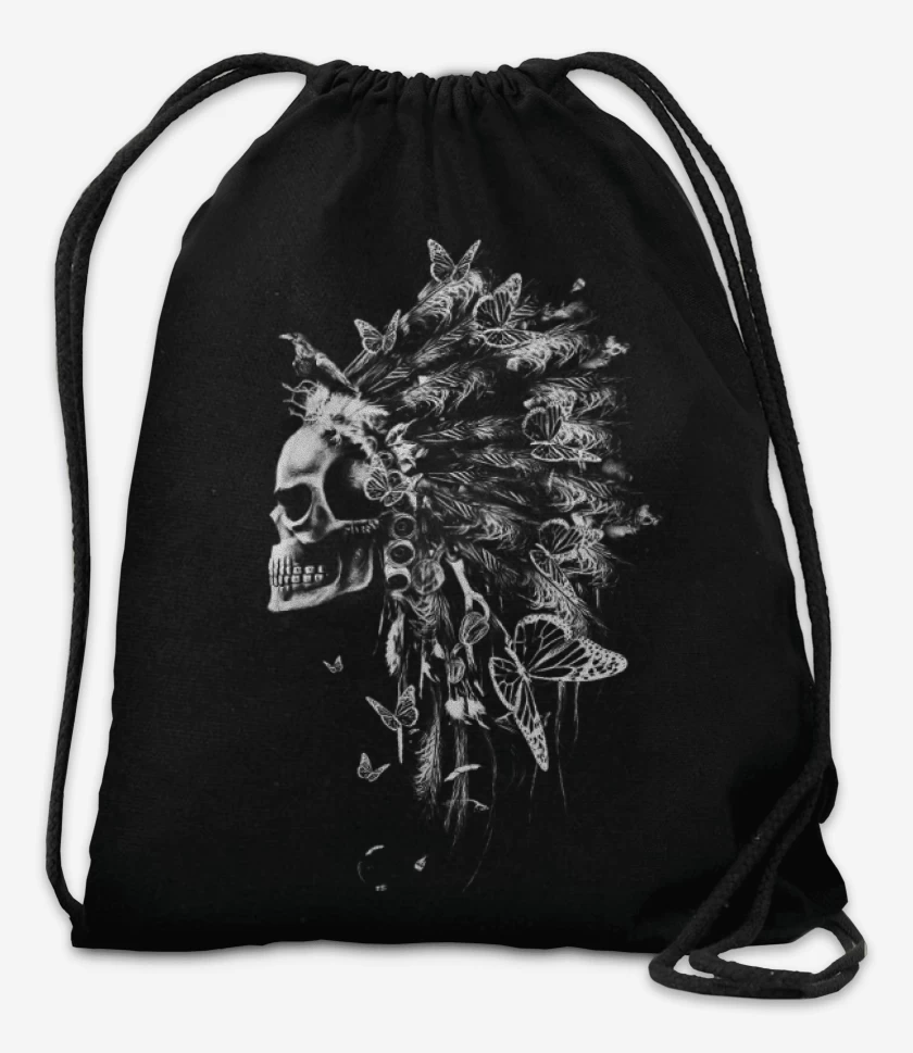 Mochila Negro de Indian Skull 