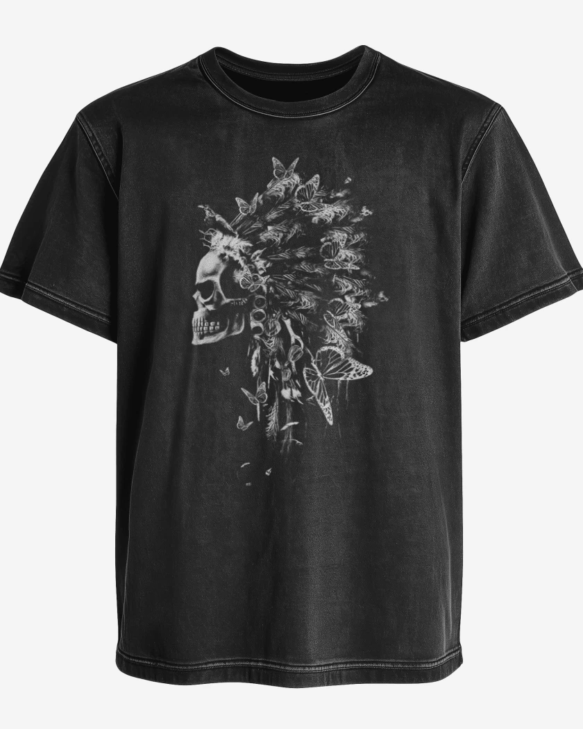 Polera desgastada Indian Skull 