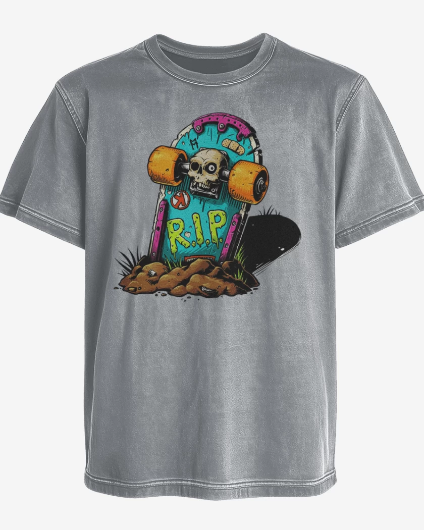 Polera desgastada Gris Melange de Rip skate