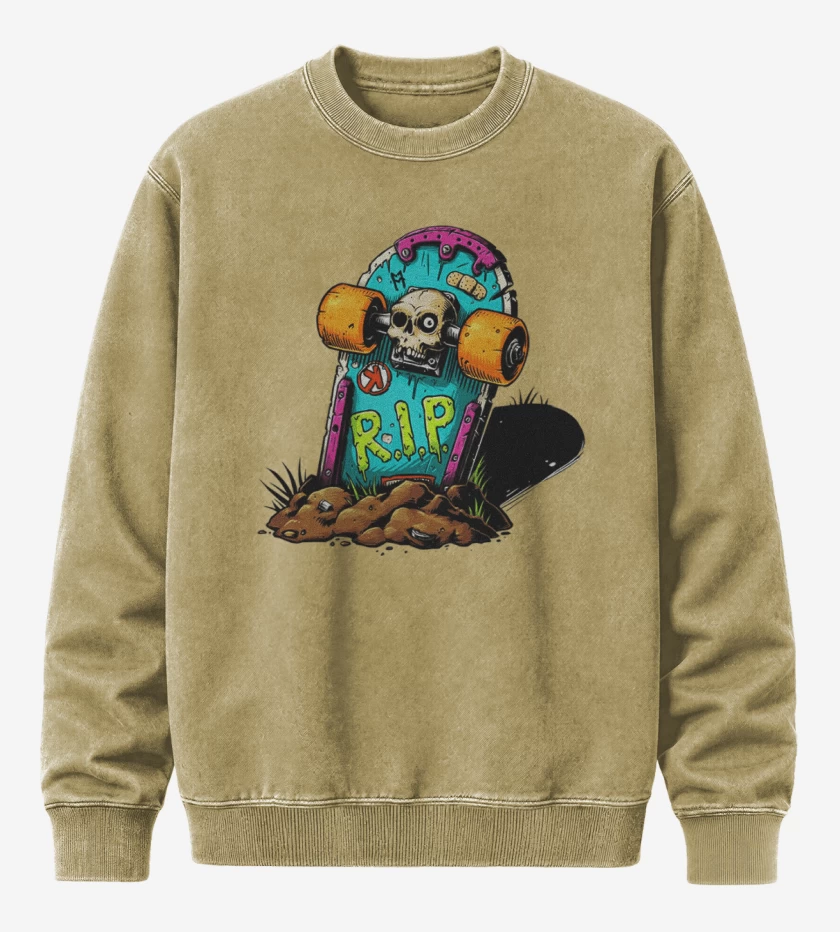 Poleron Polo Acid Wash Beige de Rip skate