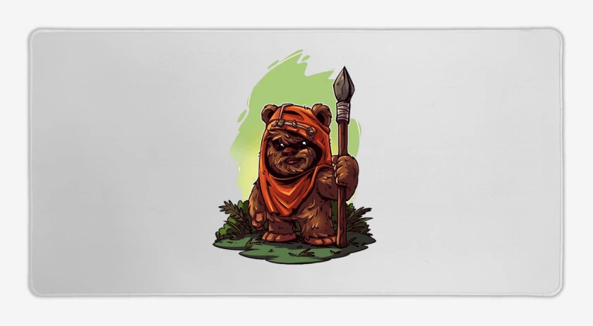 Mouse pad Gamer Blanco de Chibi Ewok