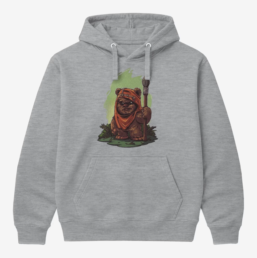 Polerón Canguro Gris Melange de Chibi Ewok