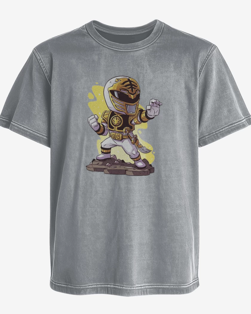Polera desgastada Gris Melange de White ranger