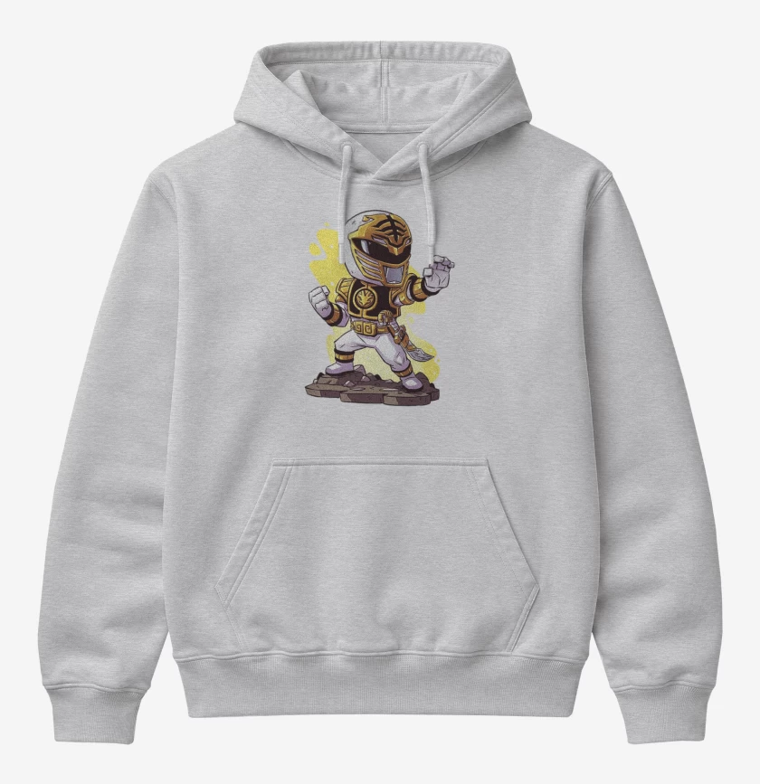 Poleron Canguro básico Gris Melange de White ranger