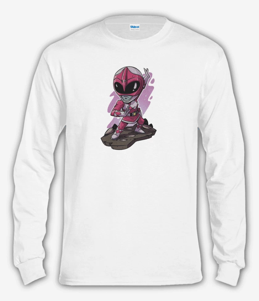 Polera manga larga Blanco de Pink ranger