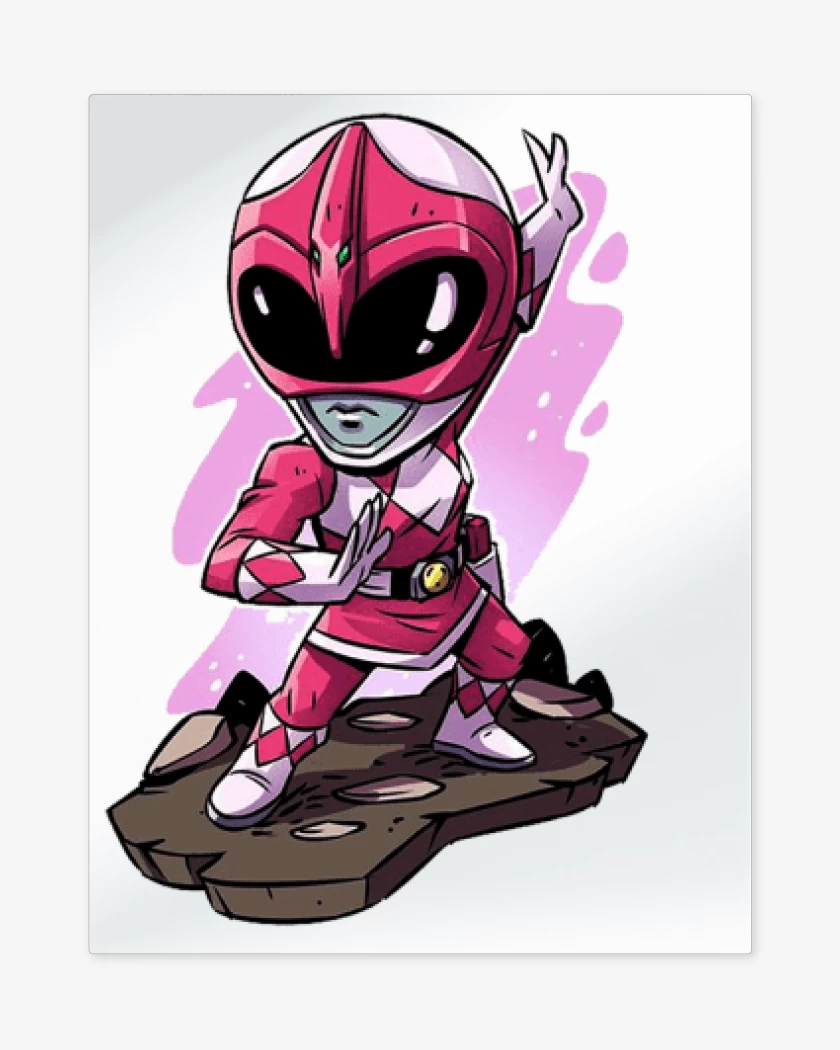 Print metalico Blanco de Pink ranger