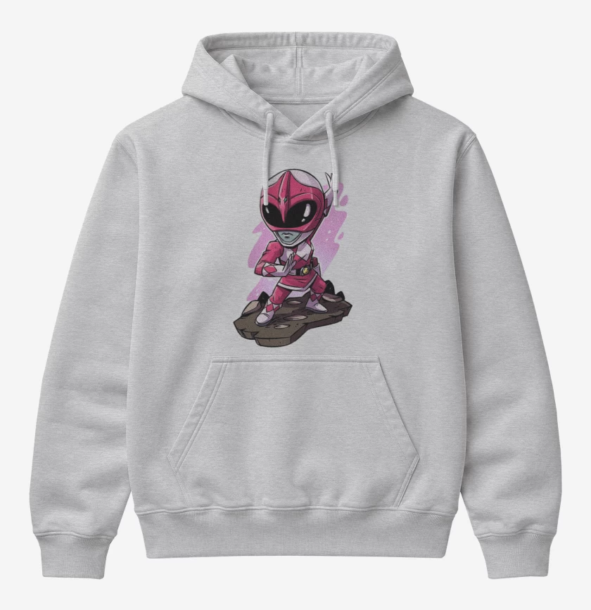 Poleron Canguro básico Gris Melange de Pink ranger
