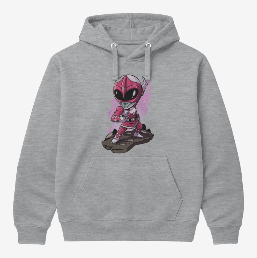 Polerón Canguro Gris Melange de Pink ranger