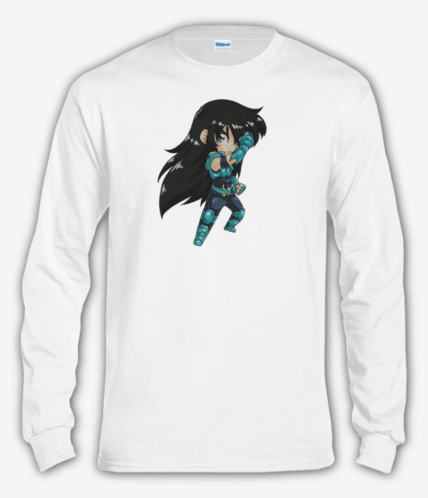 Polera manga larga Blanco de Shiryu Full color