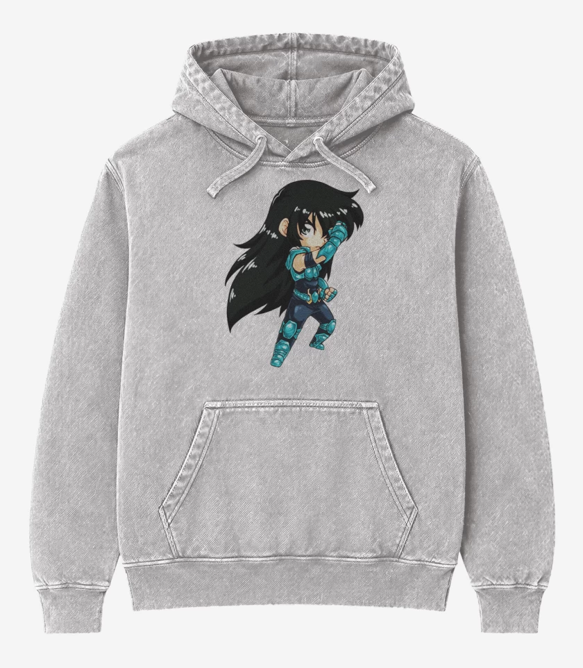 Poleron Canguro Acid Wash Gris Melange de Shiryu Full color