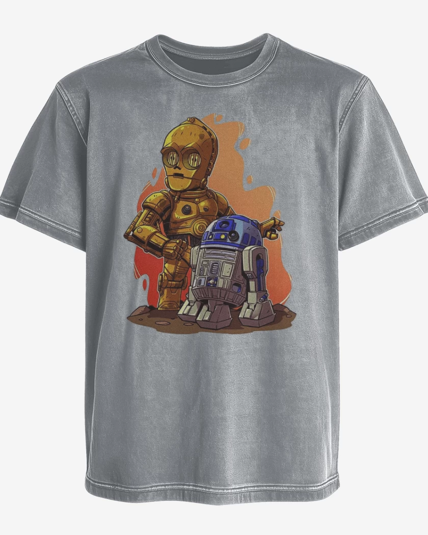 Polera desgastada Gris Melange de Tripio y arturito