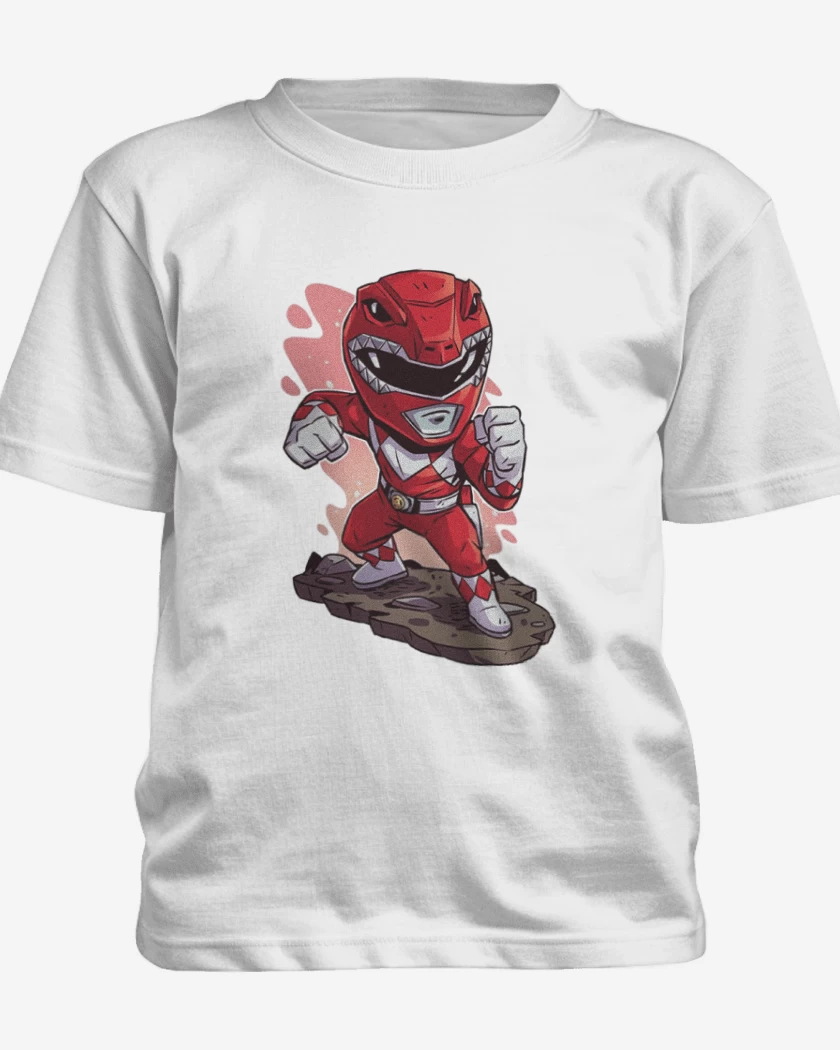 Polera de niño Blanco de Chibi red ranger