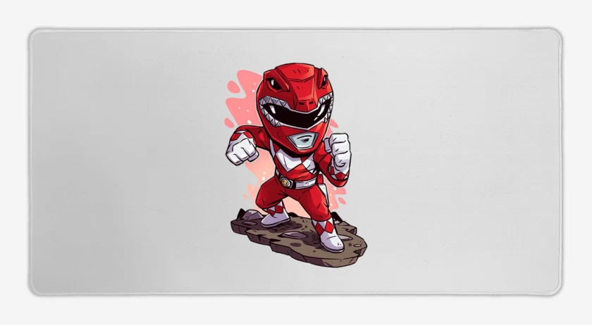Mouse pad Gamer Blanco de Chibi red ranger