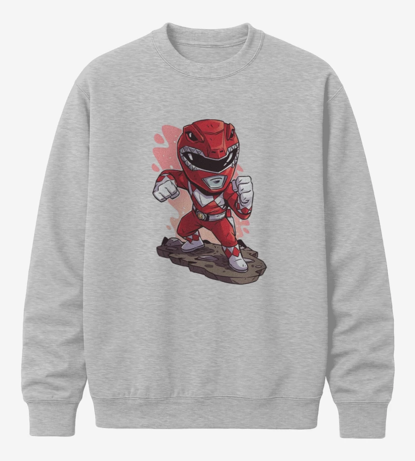 Poleron polo Gris Melange de Chibi red ranger