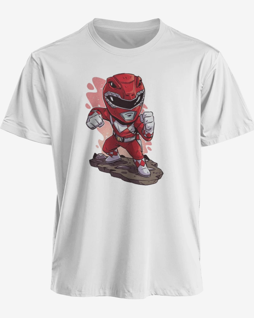 Polera premium Blanco de Chibi red ranger