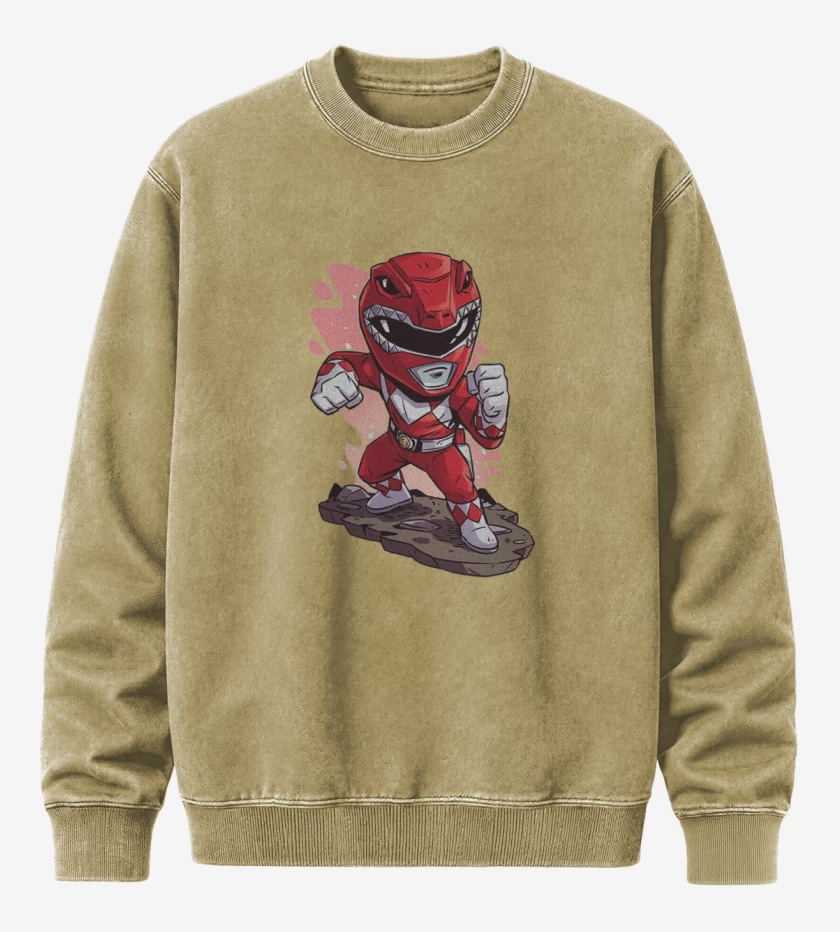 Poleron Polo Acid Wash Beige de Chibi red ranger