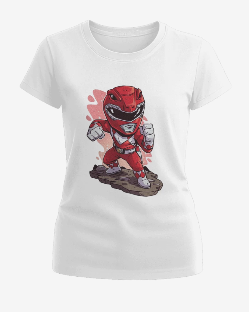 Polera de Mujer Blanco de Chibi red ranger