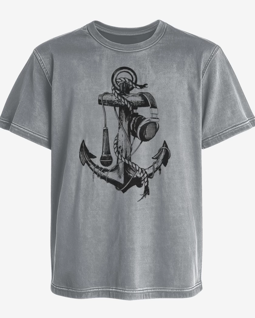 Polera desgastada Gris Melange de Ancla