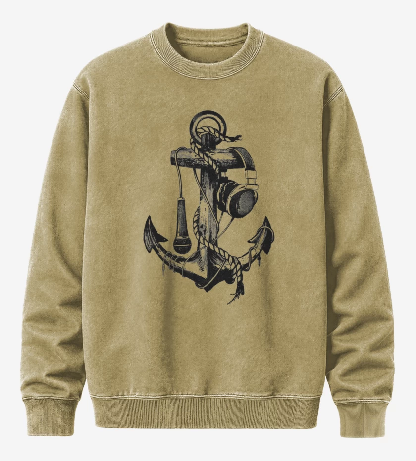 Poleron Polo Acid Wash Beige de Ancla