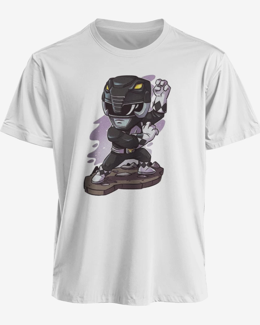 Polera premium Blanco de Black ranger Chib