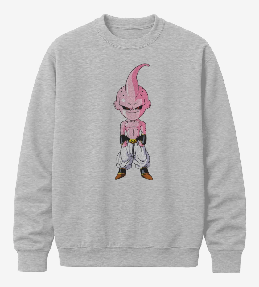 Poleron polo Gris Melange de Majin boo full color