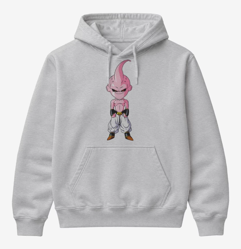 Poleron Canguro básico Gris Melange de Majin boo full color