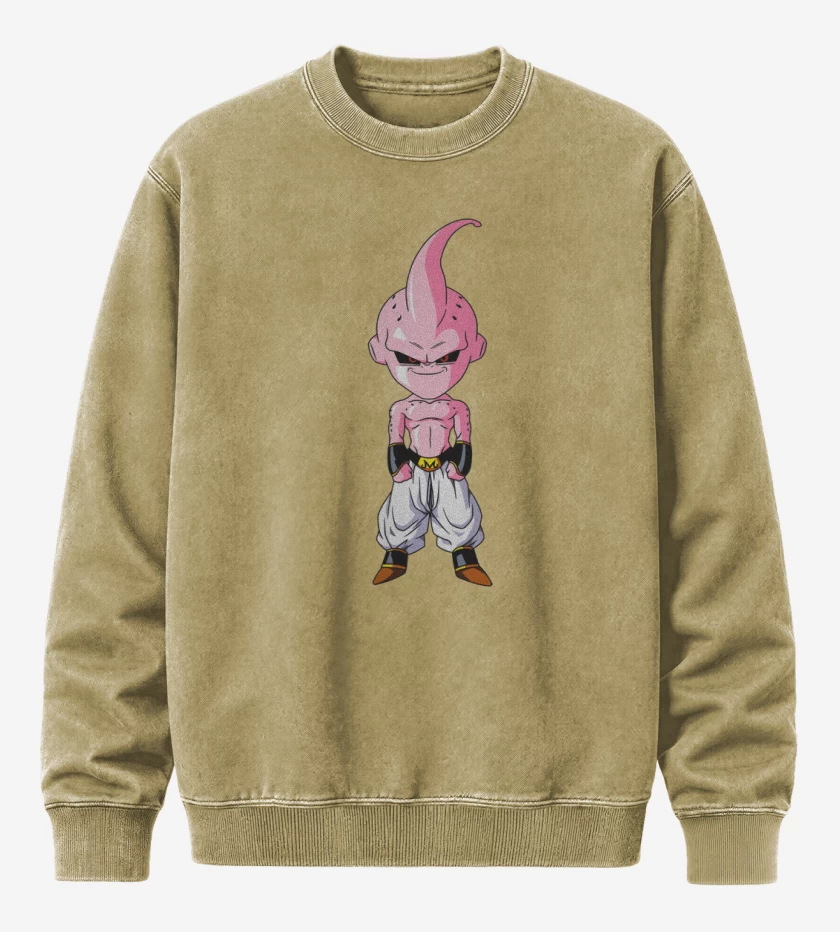 Poleron Polo Acid Wash Beige de Majin boo full color