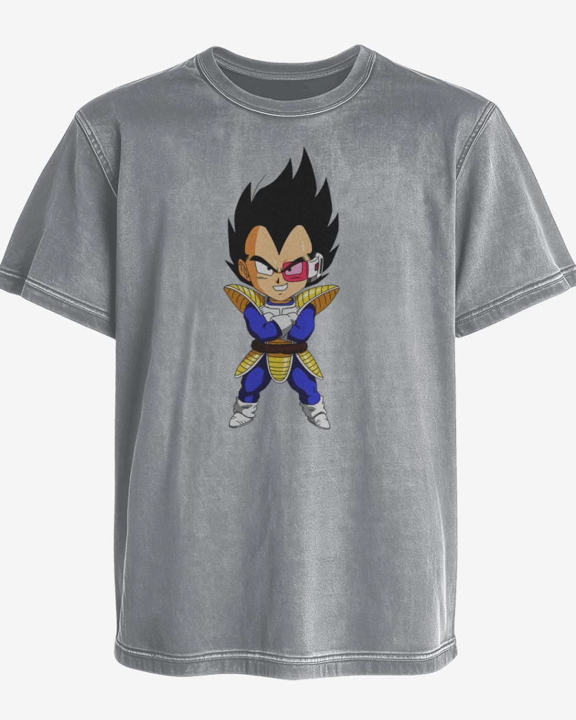 Polera desgastada Gris Melange de Vegeta 2 