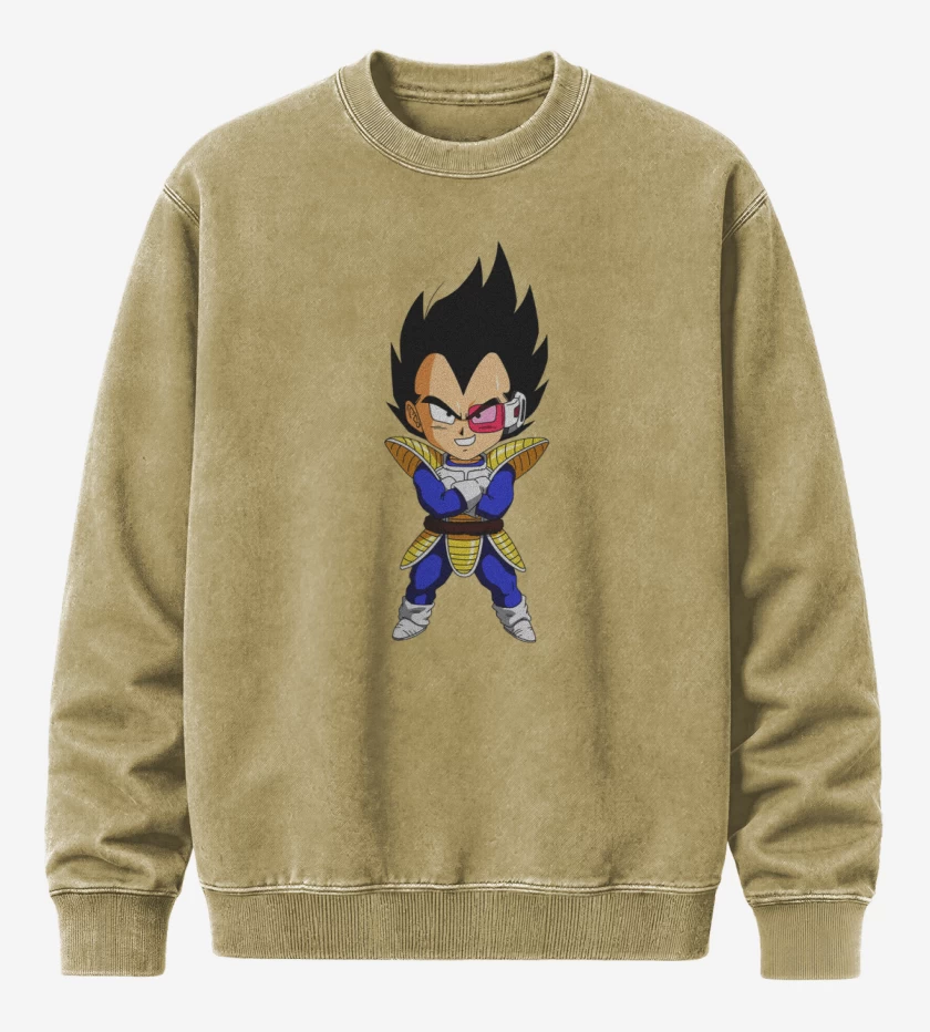Poleron Polo Acid Wash Beige de Vegeta 2 