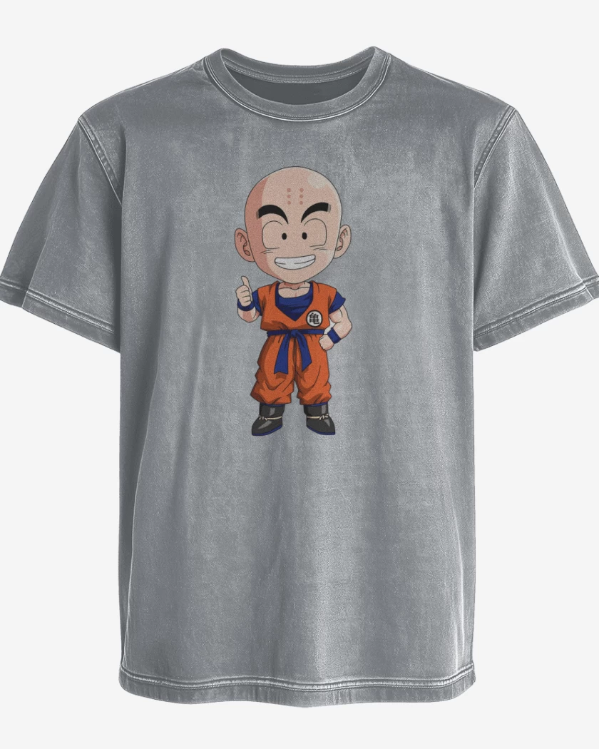 Polera desgastada Gris Melange de Krilin