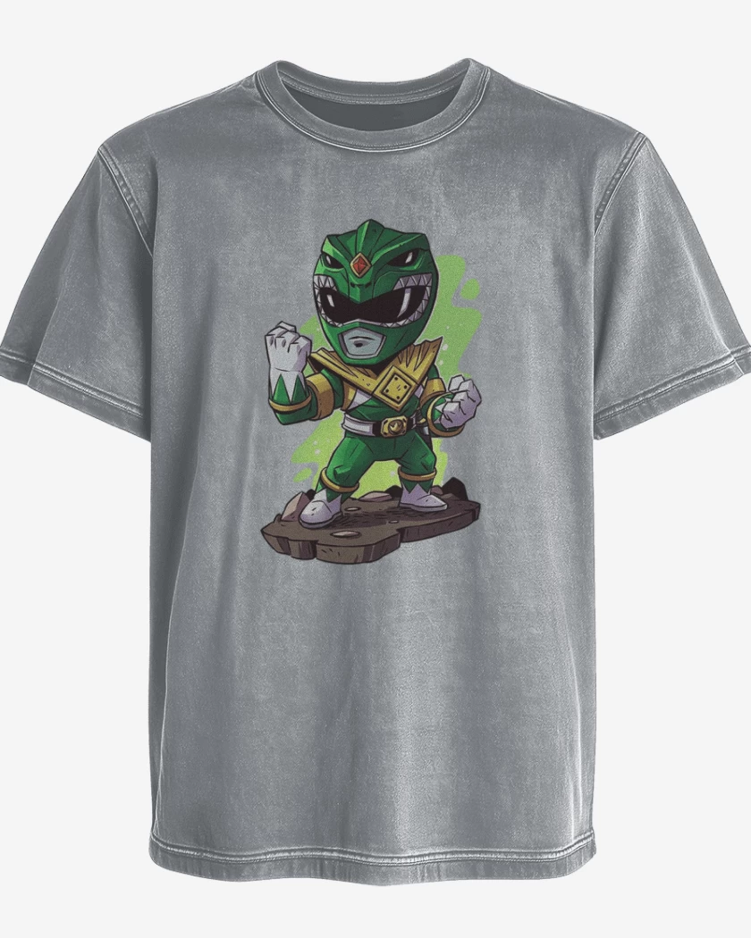 Polera desgastada Gris Melange de Green ranger