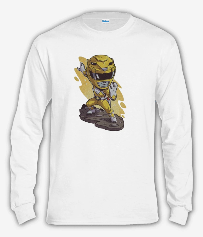 Polera manga larga Blanco de Yellow ranger