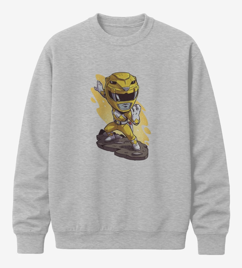 Poleron polo Gris Melange de Yellow ranger