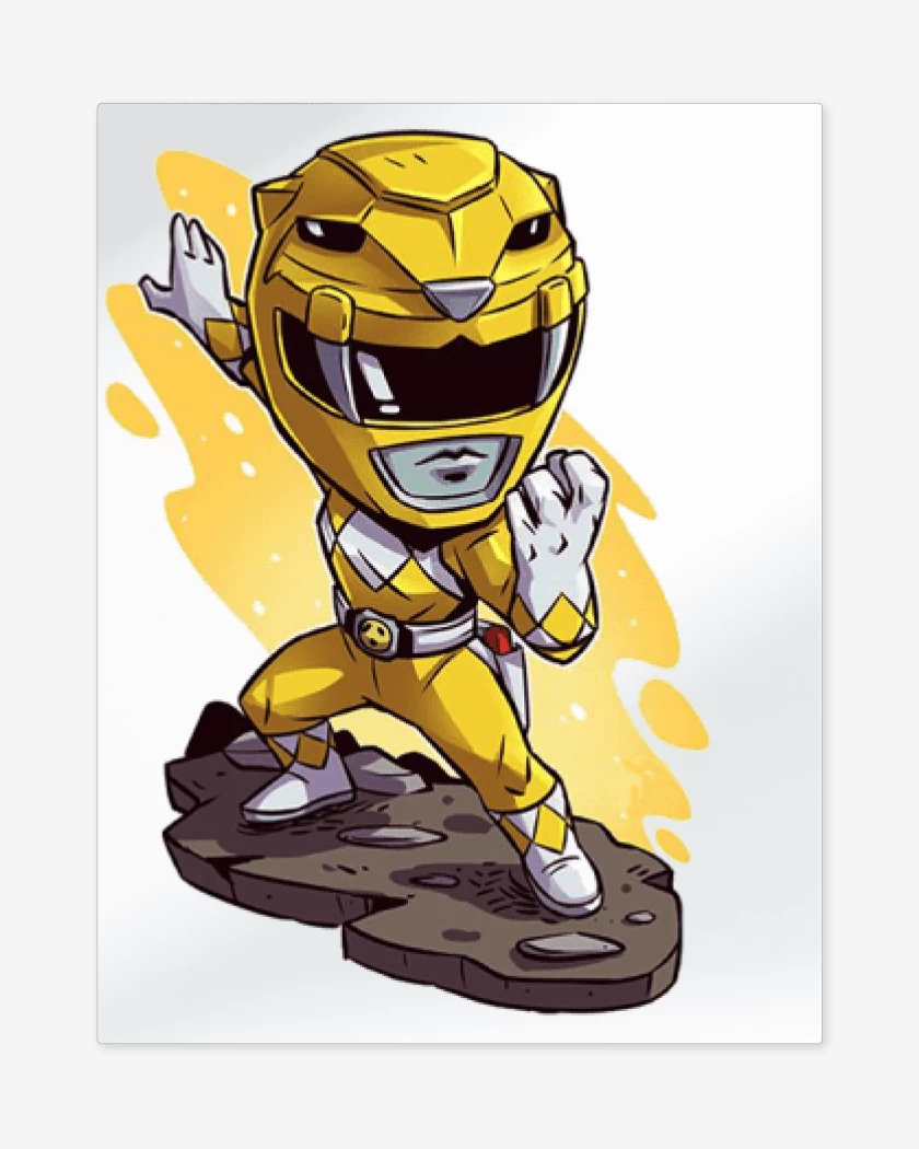 Print metalico Blanco de Yellow ranger