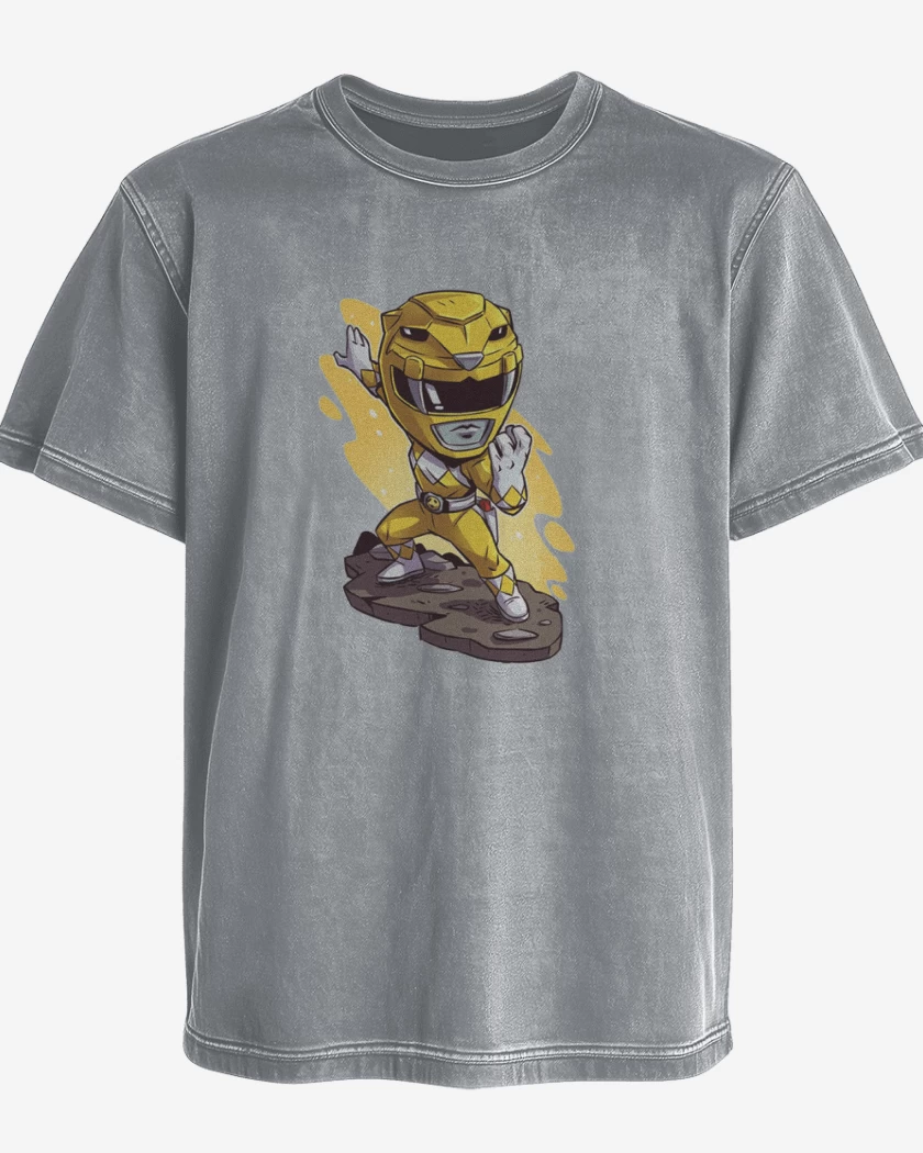 Polera desgastada Gris Melange de Yellow ranger