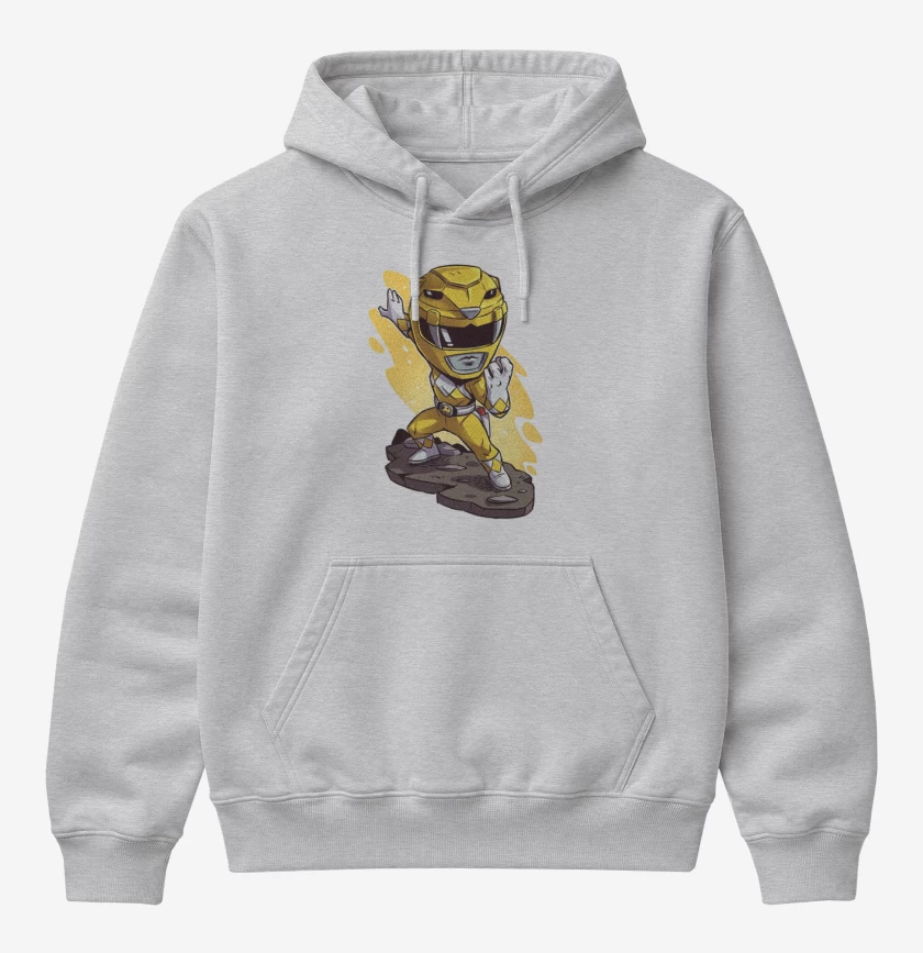 Poleron Canguro básico Gris Melange de Yellow ranger