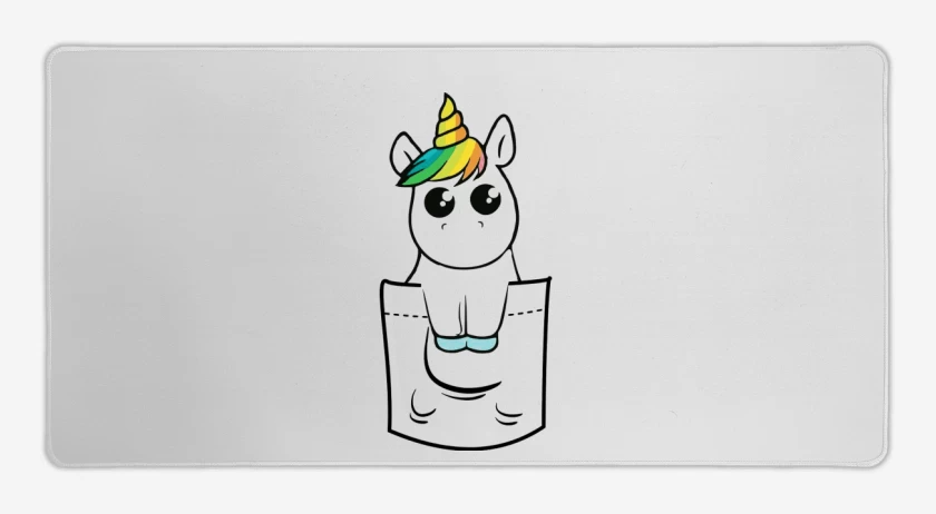 Mouse pad Gamer Blanco de Unicornio de bolsillo
