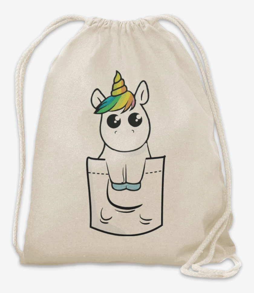 Mochila Blanco de Unicornio de bolsillo