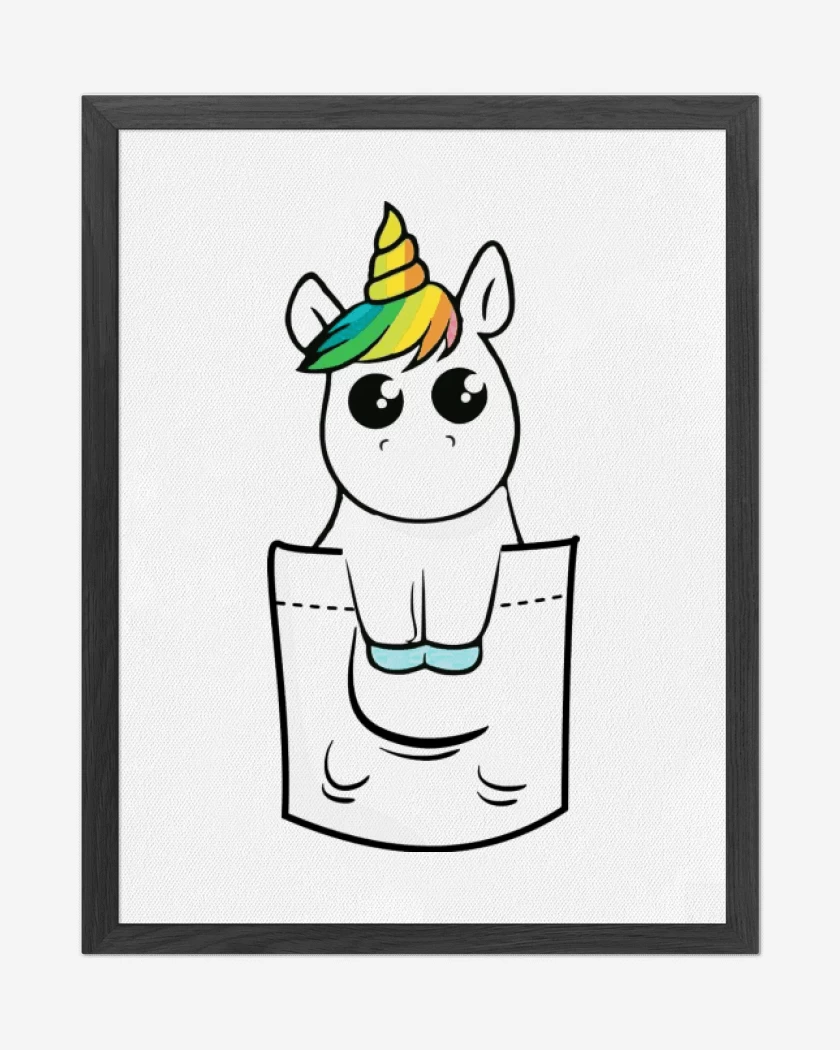 Cuadro decorativo Blanco de Unicornio de bolsillo