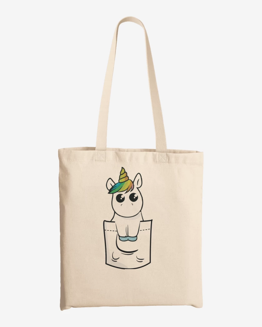 Totebag Unicornio de bolsillo