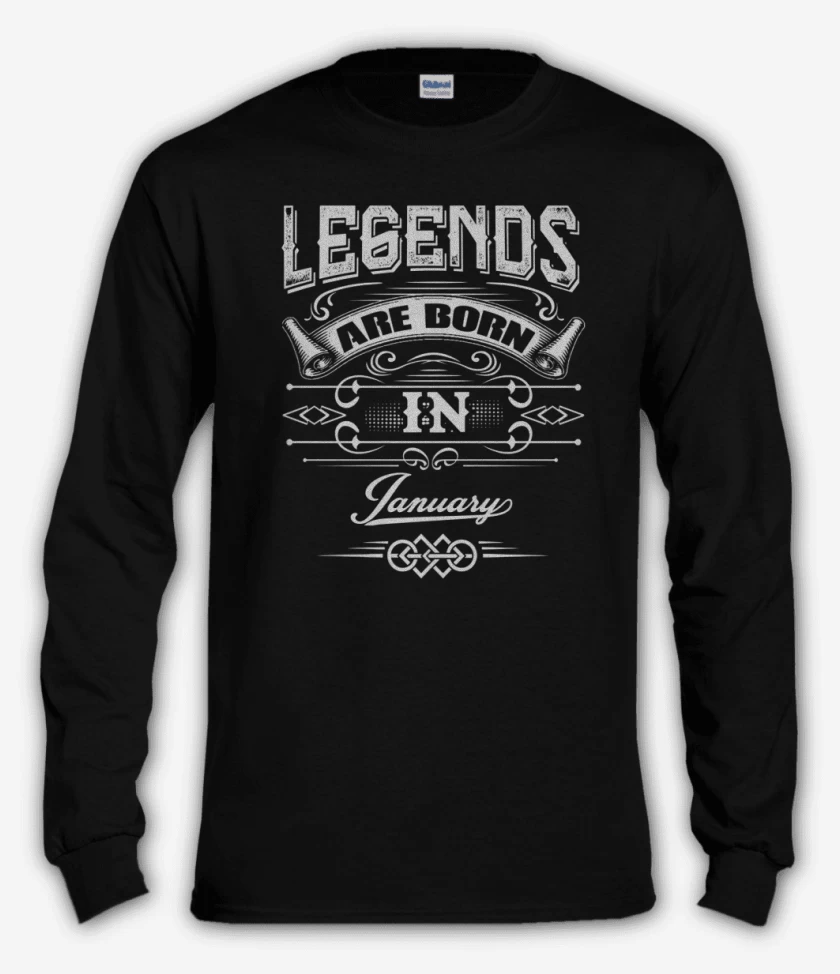 Polera manga larga Legends are born in january